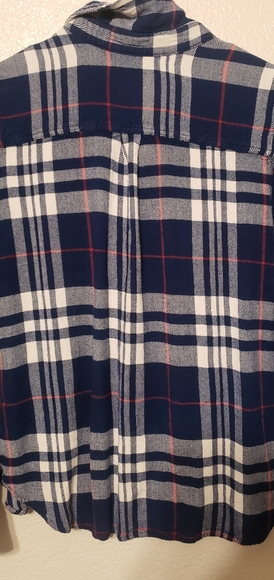 Red, White, and Blue flannel shirt. Soft! - Picture 2 of 2
